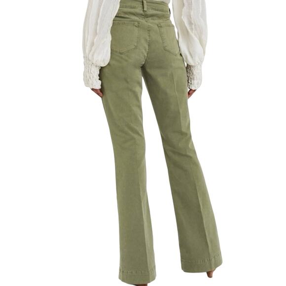 NWT L'Agence The Affair High Rise Flare Jeans in Brigade Green Size 30 - Picture 3 of 13
